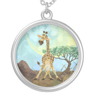 Collar Plateado Giraffe del desfile de animales