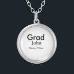 Collar Plateado grupo de graduados agregar nombre congrats fecha a<br><div class="desc">diseño</div>