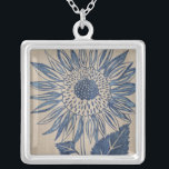 Collar Plateado Indigo Sunflower<br><div class="desc">Floral</div>