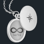 Collar Plateado Infinity Symbol On Faux Metal Texture by STaylor<br><div class="desc">Infinity symbol on brushed metal texture necklace. Delete or change sample text,  font,  font color,  font size to your choice. Images can be rotated,  deleted or re-sized. Images Copyright © Shirley Taylor. All Rights Reserved.</div>
