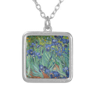 Collar Plateado Irises de Van Gogh