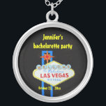 Collar Plateado Las Vegas personalizado<br><div class="desc">Un collar de Las Vegas diseñó para las porciones de opciones para las opciones personalizadas,  celebrar cualquier ocasión de una ducha nupcial a un cumpleaños.</div>