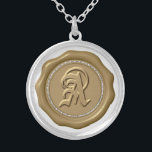 Collar Plateado *~* Letra A Diamond GOLD Wax Seol Monograma<br><div class="desc">Pendor mejorado energéticamenteLa letra "A" se ve genial en este NECKLACE PLATO DE PLATA DE GUARDERÍA DE CERDO DE ORO. SELLOS DE CERRADURA / PEGATINAS STAMPS - Ideal para un sobre especial, fiestas de celebración de eventos favoritos y más. El diseño es ELEGANTE CLÁSICO y RICO. Los falsos DIAMANTES le...</div>