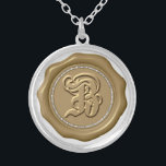 Collar Plateado *~* Letra "B" monograma de sellado de lana de diam<br><div class="desc">Pendor mejorado energéticamenteLa letra "B" Faux WAX SELLACE DE PLACA DE GUIÑA DE GUERRA DELÓGICA PLANTADA. SELLOS DE CERRADURA / PEGATINAS STAMPS - Ideal para un sobre especial, fiestas de celebración de eventos favoritos y más. El diseño es ELEGANTE CLÁSICO y RICO. Los falsos DIAMANTES le dan una encantadora... como...</div>