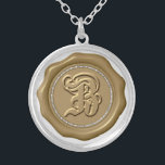 Collar Plateado *~* Letra "B" monograma de sellado de lana de diam<br><div class="desc">Pendor mejorado energéticamenteLa letra "B" Faux WAX SELLACE DE PLACA DE GUIÑA DE GUERRA DELÓGICA PLANTADA. SELLOS DE CERRADURA / PEGATINAS STAMPS - Ideal para un sobre especial, fiestas de celebración de eventos favoritos y más. El diseño es ELEGANTE CLÁSICO y RICO. Los falsos DIAMANTES le dan una encantadora... como...</div>