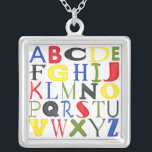Collar Plateado Letras de colores brillantes de Megan Meagher<br><div class="desc">¿Tratando de enseñar a sus hijos su abc? ¿Conoce una escuela que pueda usar un poco de arte educativo en sus aulas? ¡Entonces compra esta impresión de letras de colores brillantes de Megan Meagher!</div>