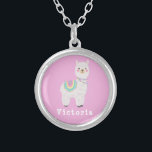 Collar Plateado llama linda, alpaca, llama<br><div class="desc">llama linda,  alpaca,  lama</div>
