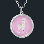 Collar Plateado llama linda, alpaca, llama<br><div class="desc">llama linda,  alpaca,  lama</div>