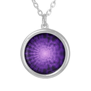 Collar Plateado Luz de estrella 3D, cadena Keychain violeta