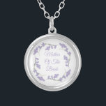 Collar Plateado Madre de la corona floral de la novia Lavender<br><div class="desc">Madre de la novia Lavender floral collar de correa</div>