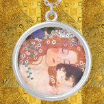 Collar Plateado Madre e hijo por Klimt<br><div class="desc">Madre e hijo por Klimt</div>