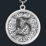 Collar Plateado Monarquia "S"<br><div class="desc">Letra minúscula monograma llamada monarquia. Texto de estilo victoriano vintage. Personalizar esto con tu obra de arte o texto. Transferir este diseño a cualquier producto.</div>