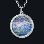 Collar Plateado Monet: Water Lilies 1919, pintura famosa,<br><div class="desc">Claude Monet: Water Lilies Red,  1919,  hermosa pintura de arte fino</div>