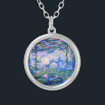 Collar Plateado Monet: Water Lilies 1919, pintura famosa,<br><div class="desc">Claude Monet: Water Lilies Red,  1919,  hermosa pintura de arte fino</div>