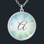 Collar Plateado *~* Monograma de espuma de luz azul turquesa y ver<br><div class="desc">JEWELRY WITH INTENTION (R) - Joyas mejoradas energéticamente. Como curandero profesional de energía espiritual a distancia desde 2001, he aprendido, desarrollado y utilizado el poder de la intención de sanar la energía. Toda mi JOYA CON INTENCIÓN (R) lleva la energía curativa de la manifestación positiva. Este JEWELRY está listo para...</div>