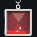 Collar Plateado Monograma de goma roja<br><div class="desc">Diseño elegante y único con piedra de piedra. Modelación y renderización de nodrizas muy precisas en el estudio 3D Max de Bulgan Lumini.Parte de la serie Hyper Talismans.</div>