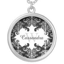 Monograma elegante del damasco