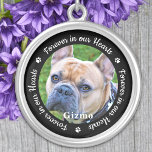 Collar Plateado Monumento conmemorativo del perro Mascota de la fo<br><div class="desc">Honra a tu mejor amiga con un collar de memorias fotográficas personalizados. Este único recuerdo de los mascotas es el regalo perfecto para usted, familia o amigos para rendir homenaje a su ser querido. Esperamos que el collar de fotos conmemorativas de tu perro te traiga paz, alegría y recuerdos felices....</div>