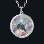Collar Plateado Mujer Blue Elegant Floral Fancy Gown<br><div class="desc">Un rico tema de la era victoriana,  un collage que incluye el ilustracion de moda de George Barbier de los años 20,  y se cotejó con imágenes victorianas que incluían flores,  mariposas,  la Torre Eiffel y un fondo de William Morris.</div>