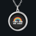 Collar Plateado Ni siquiera puedo pensar en el gracioso orgullo ga<br><div class="desc">Ni siquiera puedo pensar que es gracioso el orgullo gay,  orgullo,  lesbiana,  lgbt,  bisexual,  lgbtq,  queer,  arcoiris,  gracioso,  heterosexual,  transgénero,  igualdad,  homosexual,  trans,  amor,  regalos</div>