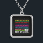 Collar Plateado Números matemáticos 100 días de escolares<br><div class="desc">100° Día del Maestro de Escuela Niños 100 días Número de matemáticas camiseta</div>