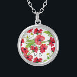 Collar Plateado Paquetes de color rojo de bonito personalizados<br><div class="desc">collares personalizados de adormidera color bonito rojo.</div>