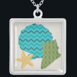 Collar Plateado Patrones de shell II<br><div class="desc">Vida marina</div>