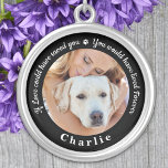 Collar Plateado Personalizado Mascota Solidaridad en memoria Keeps<br><div class="desc">Honra a tu mejor amiga con un collar conmemorativo de un mascota de fotos personalizado. Este único recuerdo es el regalo perfecto para que usted, su familia o amigos rindan homenaje a su ser querido. Este exclusivo collar de recuerdo de perros presenta un diseño sencillo en blanco y negro con...</div>