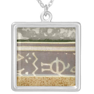 Collar Plateado Pintura de patrón tribal contemporáneo