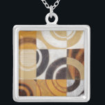 Collar Plateado Pintura moderna con patrones circulares<br><div class="desc">Pintado por Norman Wyatt,  Jr. este cuadro moderno presenta patrones circulares multicolores en nueve cuadrados. ¡Bien por una pared que necesita arte así como por alguien que quiera practicar su arrojo!</div>