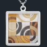 Collar Plateado Pintura moderna con patrones circulares<br><div class="desc">Pintado por Norman Wyatt,  Jr. este cuadro moderno presenta patrones circulares multicolores en nueve cuadrados. ¡Bien por una pared que necesita arte así como por alguien que quiera practicar su arrojo!</div>