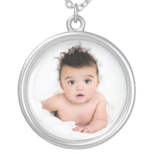Collar Plateado Plantilla personalizada de fotos para bebés