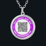 Collar Plateado QR Code Scan Info and Text Necklace - Choose Color<br><div class="desc">Custom Colors and Font - Your QR Code or Logo / Photo Name Website or Custom Text Promotional Business or Personal Modern Stamp Design Necklace / Gift - Add Your QR Code - Image - Logo or Photo / Name - Company / Website or other Information / text - Resize...</div>