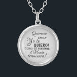 Collar Plateado quiereme como yo te quiero como si manana el mundo<br><div class="desc">quiereme como yo te quiero como si manana el mundo terminara</div>