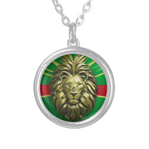 Collar Plateado Reggae Lion Shield