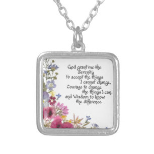 Collar Plateado Rezo de la serenidad