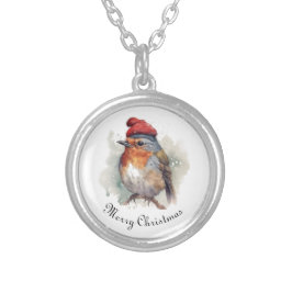 Collar Plateado Robin Winter Delight, personalizado