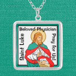 Collar Plateado San Lucas, querido médico (RLS 08; MedVers.)<br><div class="desc">Antes de ser un evangelista, San Lucas era un médico —tal vez, el médica de un barco. El griego de nacimiento era un legado de entrenamiento médico sin rival en el mundo antiguo. Según el mito griego, Asclepius, hijo de Apolo, fue el primer médico y, hasta el día de hoy,...</div>