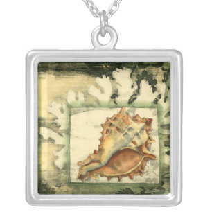 Collar Plateado Silhouette Conch Shell