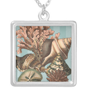 Collar Plateado Silhouette Sea Life