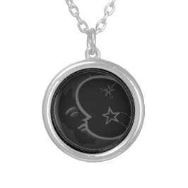 Collar Plateado [Silver Plated] Celestial Dark Moon