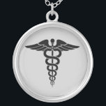 Collar Plateado Símbolo médico<br><div class="desc">Símbolo médico</div>