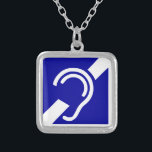 Collar Plateado Símbolo sordo<br><div class="desc">Símbolo de la sordera</div>
