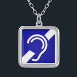Collar Plateado Símbolo sordo<br><div class="desc">Símbolo de la sordera</div>