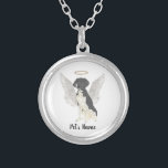 Collar Plateado Simpatía de punteros en alemán blanco y negro<br><div class="desc">Hay algunos que traen una luz tan grande al mundo, que aun después de que se hayan ido, su luz permanece. Deje que un collar dulce le traiga consuelo a su pesado corazón mientras se toma un momento para recordar su amado puntero portaatélites negro y blanco. Para los regalos más...</div>