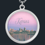 Collar Plateado Sunset de la Línea Sky de Kansas City<br><div class="desc">Sunset de la Línea Sky de Kansas City</div>