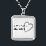 Collar Plateado te amo el corazón más lindo<br><div class="desc">¡qué mejor manera de decir que te amo!</div>