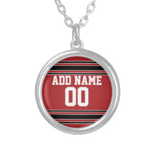 Collar Plateado Team Jersey con nombre y número personalizados