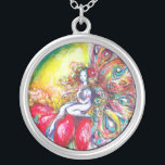 COLLAR PLATEADO TITANIA<br><div class="desc">Pintura acrílica fantástica y colorida sobre lienzo con Relieve metalizado dorado y plateado inspirada en el "Sueño de una noche de verano" de Shakespeare. (c) de Bulgan Lumini .</div>