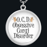 Collar Plateado Trastorno obsesivo del corgi<br><div class="desc">Estoy obsesionado con los corgis. Los corgos de pozo de Pembroke son mi perro favorito,  los amo. Un lindo regalo para un dueño.</div>
